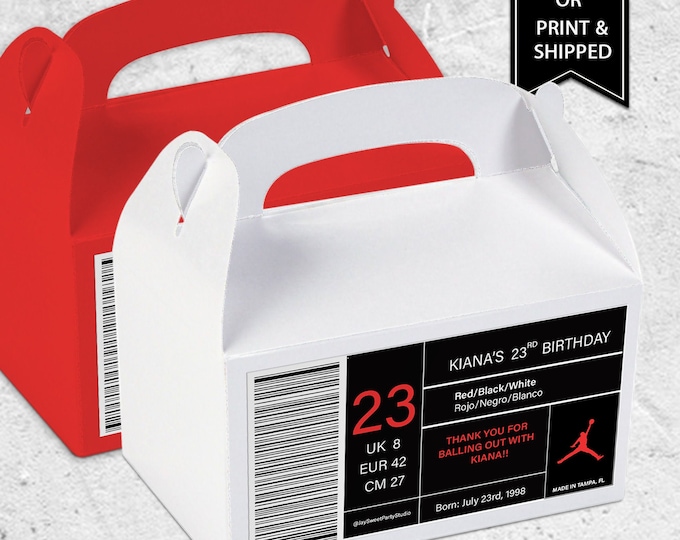 Air Jordan Favor Bags Gable Box Jordan Birthday Jordan Party Air Jordan