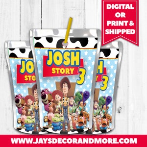 Toy Story Juice Pouch Labels - Toy Story Juice  - Toy Story Party - Toy Story Birthday - Toy Story Party - Juice Pouch Label