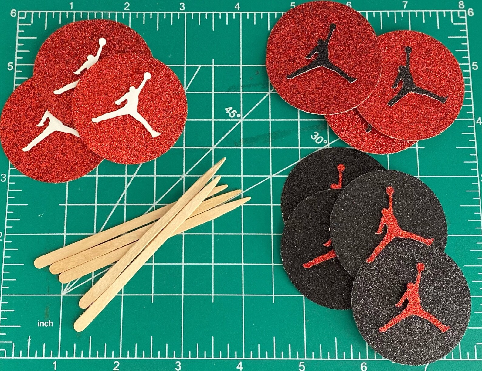 Air Jordan Cupcake Toppers Cupcake Toppers Jordan Birthday Etsy