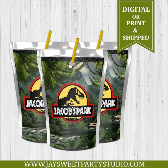 Jurassic Park Juice Pouch Labels Dinosaur Juice Jurassic - Etsy