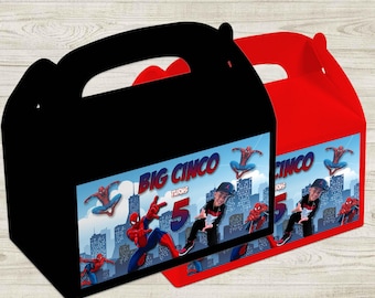 Spiderman Favor Box - Gable Box - Spiderman Party - Spiderman Birthday - Superhero - Spiderman Favor - Spiderman Theme - Spiderman Gable Box