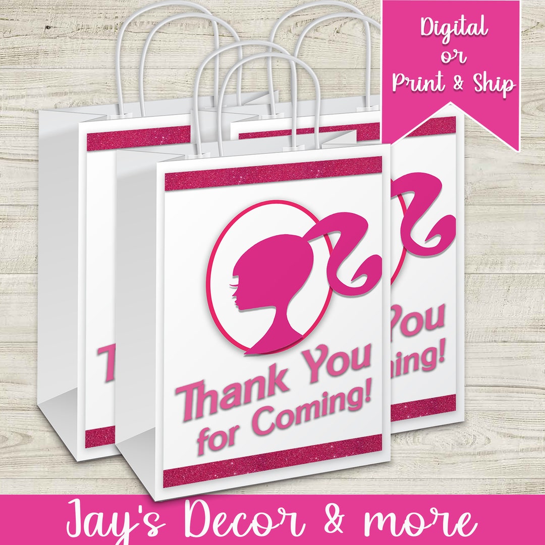 Barbie Gift Bags Custom Gift Bags Barbie Birthday Barbie - Etsy