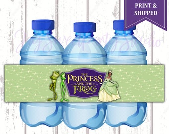 Princess Tiana Water Bottle Labels - Princess Frog Water - Princess Tiana Birthday Party - Princess & the Frog - Labels - Water Bottle