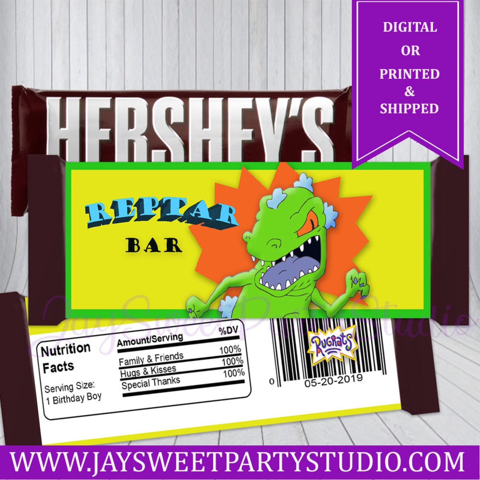 Rugrats Reptar Candy Bar Wrapper Custom Candy Wrapper | Etsy