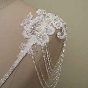 Detachable Straps Ivory Wedding Dress Straps Shoulder Jewelry Crystal Beaded Straps Bridal Shoulder Strap Back Necklace Bridal Epaulettes