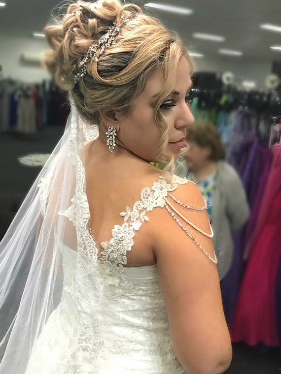 Off shoulders Beaded Detachable Wedding Dress Straps Detachable Bridal Straps 