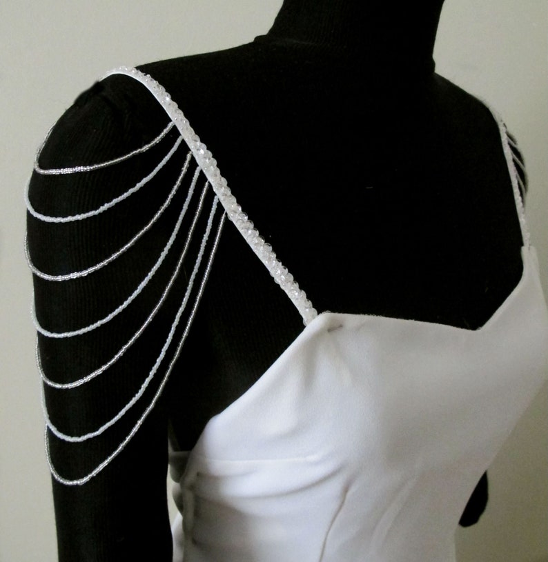 Wedding Shoulder Jewelry Bridal Beaded Straps Crystal Beaded Straps Arm Jewelry Bridal Shoulder Strap Back Necklace Bridal Epaulettes