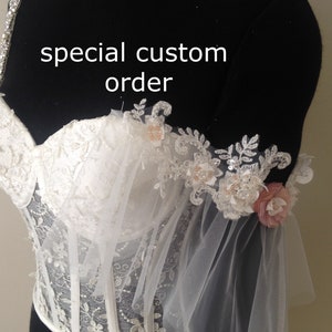 Detachable Off Shoulder Sleeves Wedding Straps Detachable Beaded Sleeves Bridal Strap Off the Shoulder Strap Floral Straps image 6