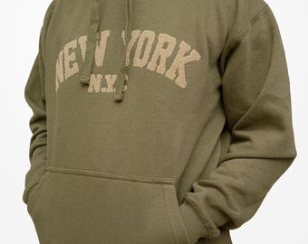 Pullover New York letter, embroidery unisex Hoodies long sleeve casual sweatshirt with pocket fabric weight 280-300 GSM