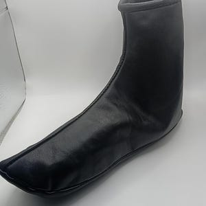 Black Halal original genuine leather soft slip-on, zipper sides panel Sunnah Masah Khuffain Khuff Socks for Men or Women, Muslim socks