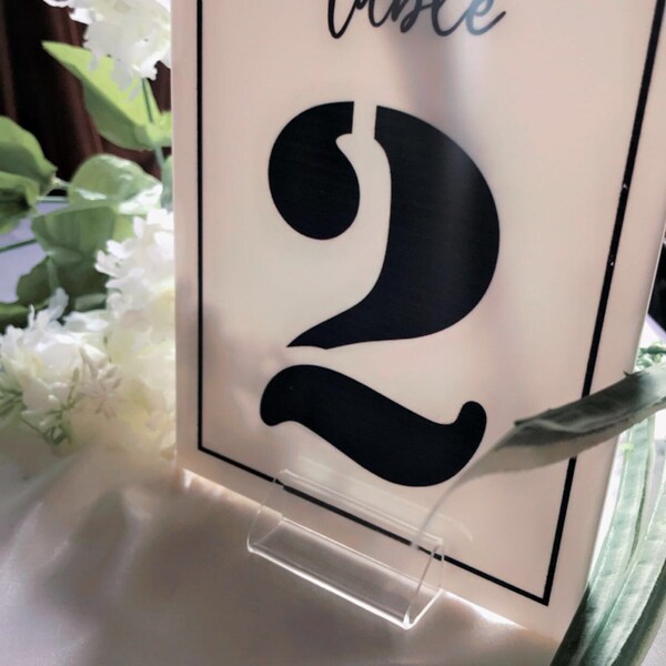 Perspex Table Number Etsy