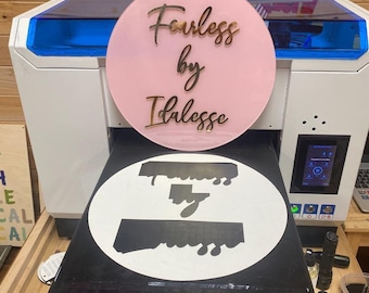 Round Acrylic Name Sign, 12" to 24" - Custom Circle 3D Modern, Personalized Name Sign, Business sign, Salon Plaque, Spa Signage