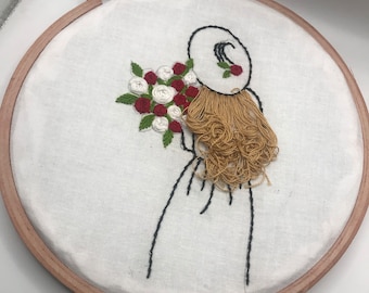 8" dia Custom Embroidery Hoop Art - Personalized Name Wall Art - Customized Home Decor - Cute Wall Hang - Embroidered Floral Wreath