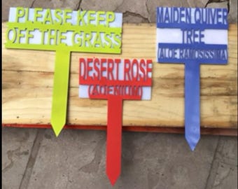 Stainless Steel Garden signs, farm signs, 8 pieces stainless steel 1.5mm, acrylic backing