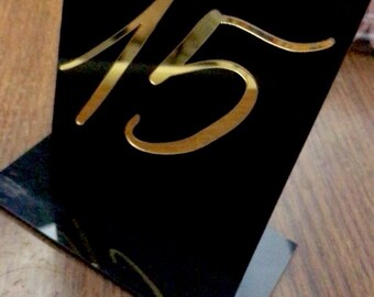 Acrylic table numbers, wedding table decorartion, custom design printing, 3D numbers, gold mirror acrylic table signs, custom laser services