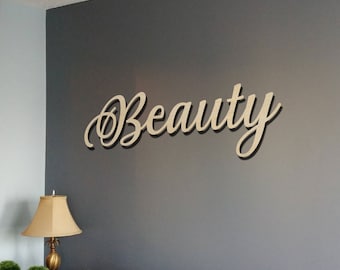 Custom Wood Name Sign, Font 12 | NAK - Backdrop, Laser cut Baltic Birch Plywood / MDF words, names & phrases up to 48&quot; wide.