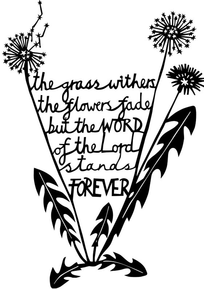 The word of the lord stands forever christian artwork etsy
