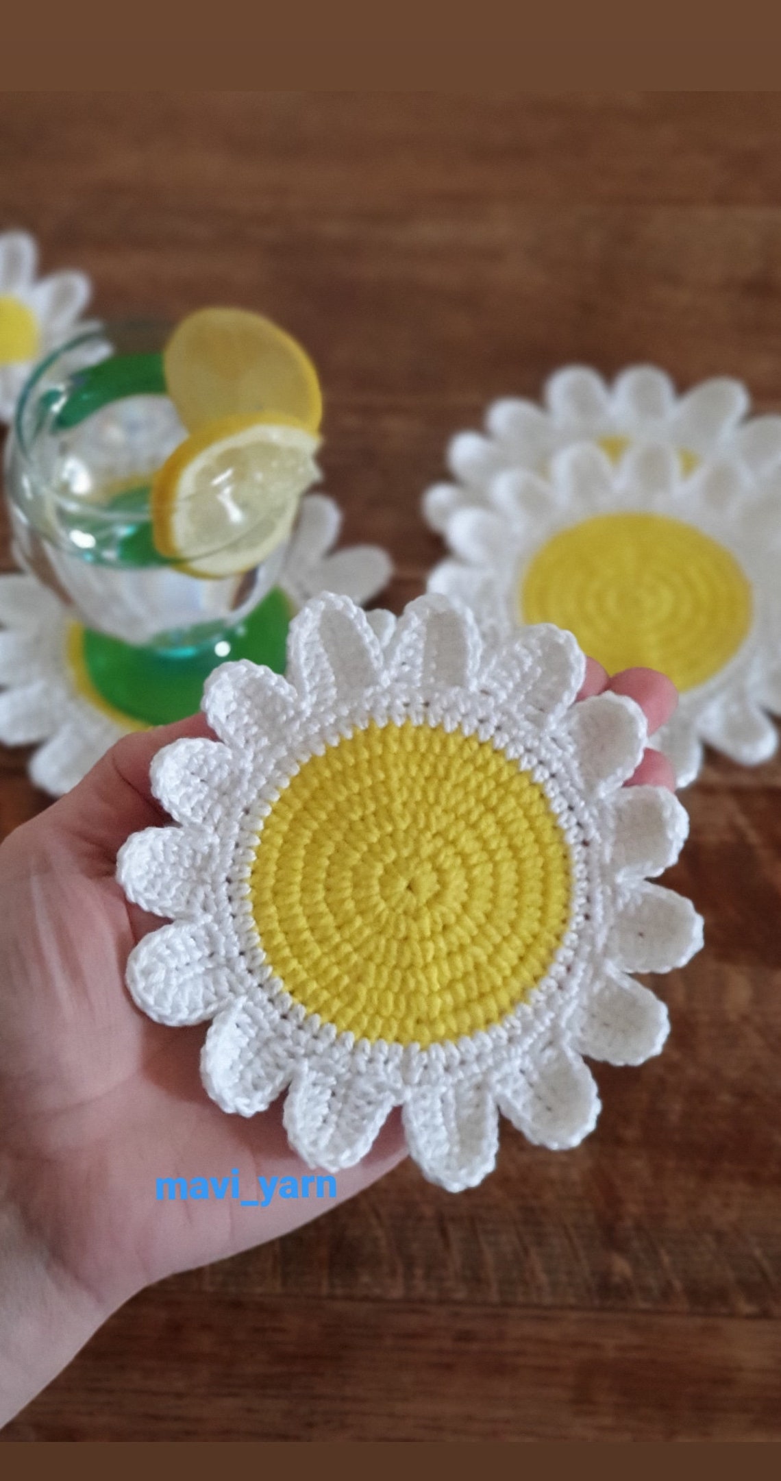 Crochet Daisy Coasters Conjunto de cuatro Uk Coasters Daisy Etsy