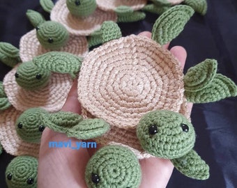 Crochet Turtle Coaster: Handmade Home Decor