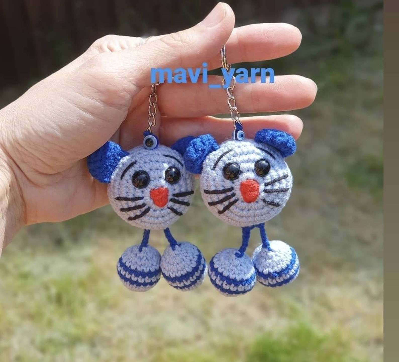Crochet Cat Keyholder UK Cat Keyring Handmade Keyring Etsy
