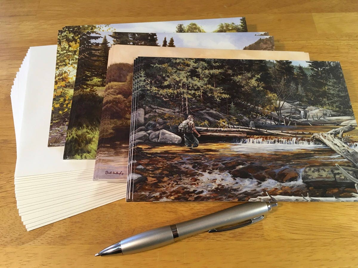 16 Fly Fishing Note Cards 4 Each of 4 Images Etsy