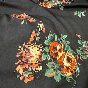 Floral Knit Rayon Spandex-  Sold By The Half Yard - Knit Fabric