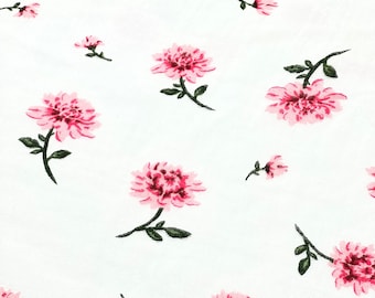 Soft Floral Gauze Fabric- 100% Cotton- Sold By The Half Yard- Woven