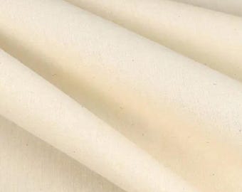 Natural Muslin  Fabric – Cotton – Sold by the Half Yard – Soft Woven – 57-58" Wide