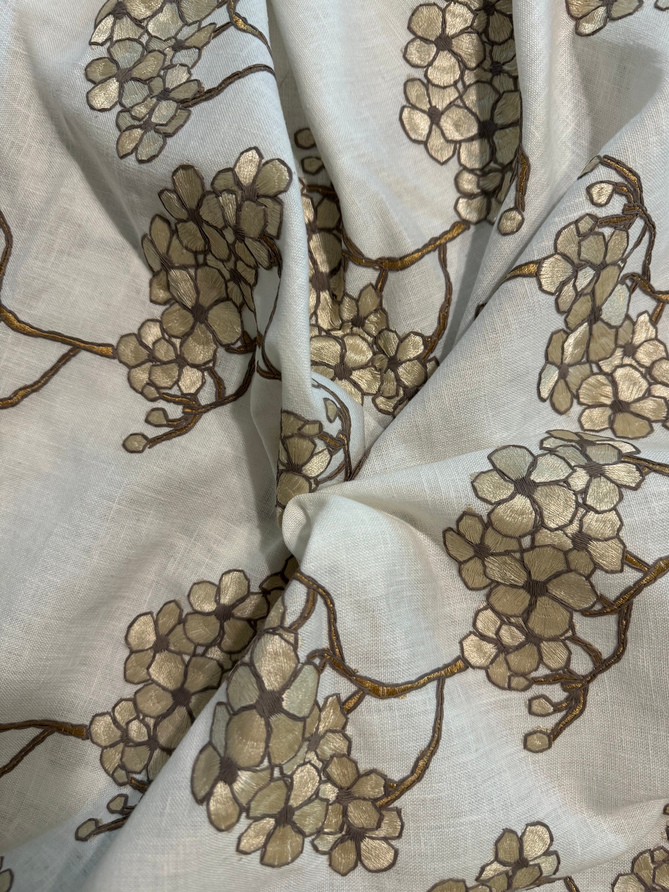 Linen Blend Designer Embroidered, Novelty & Stripe Cole