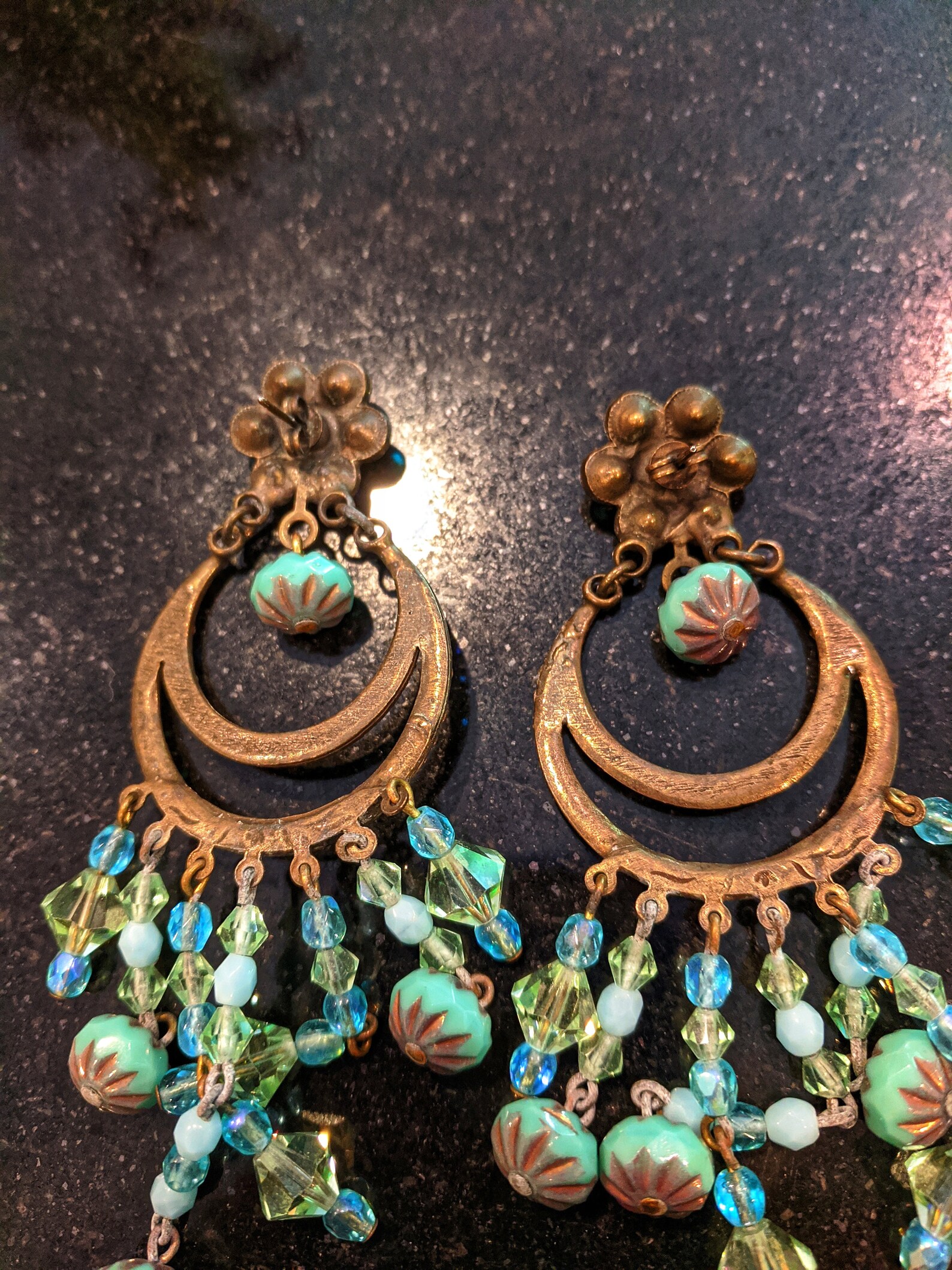 Vintage Chandelier/ Dangle Post Earrings Etsy UK