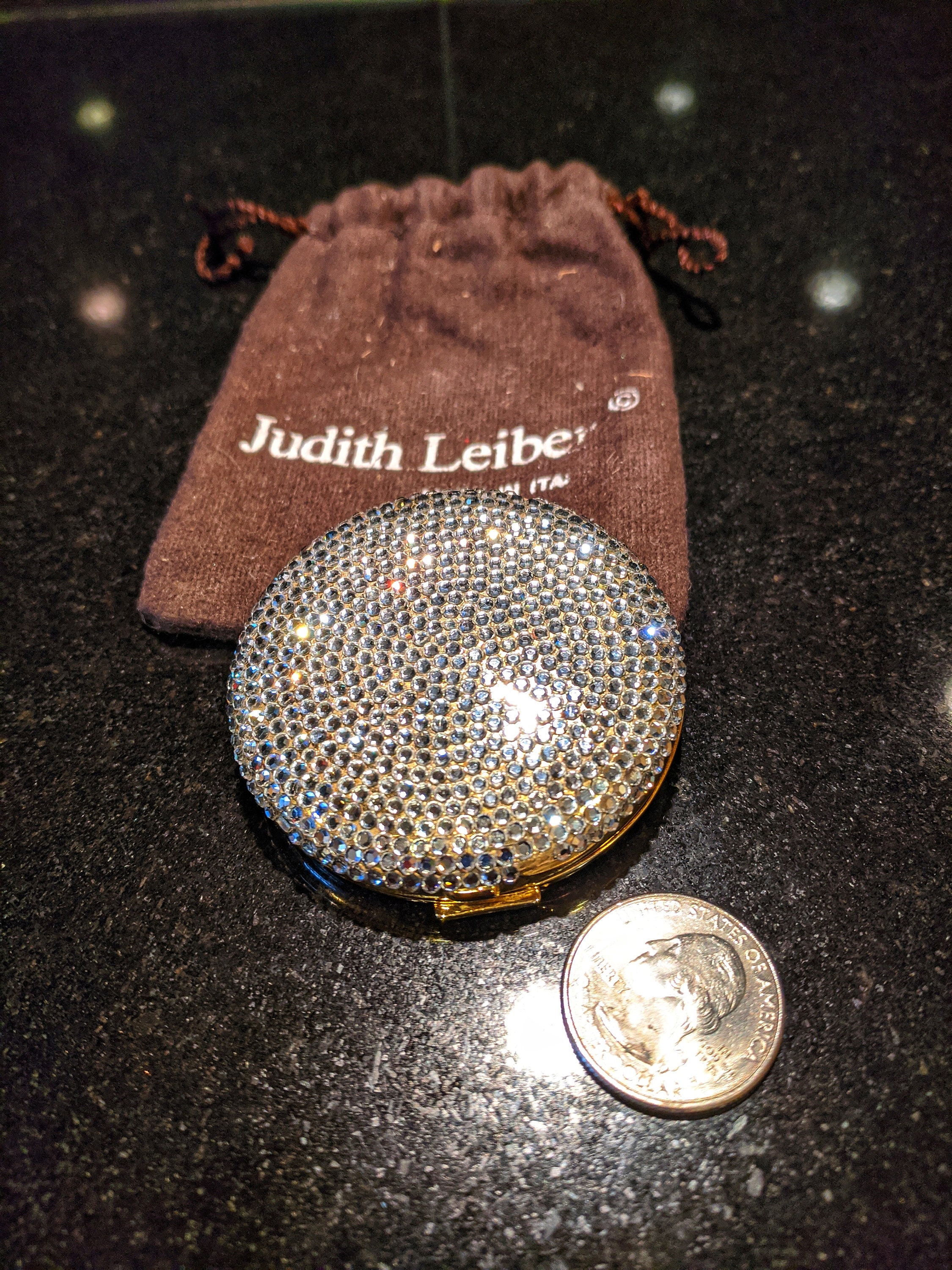 Judith Leiber Couture Butterscotch Candy Clutch Bag gold & PILLBOX blue  CRYSTAL