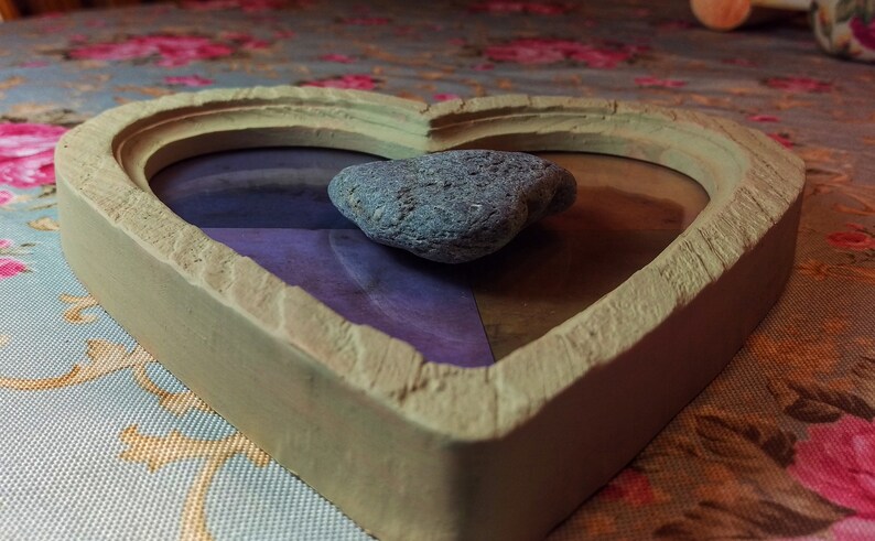 Heart of Stone#2 Natural Heart Shaped Stone in Heart Shape Frame