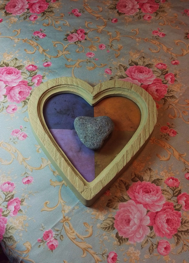 Heart of Stone#2 Natural Heart Shaped Stone in Heart Shape Frame