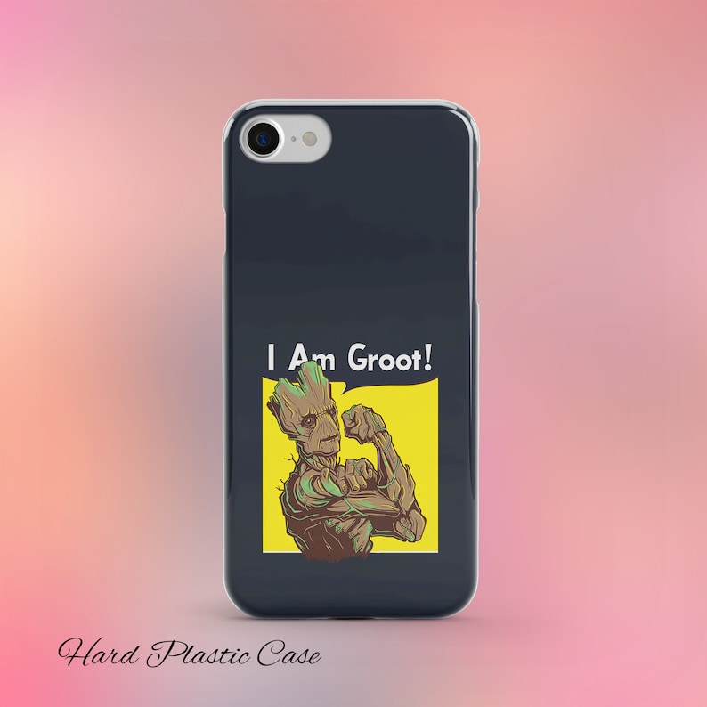 pink we are groot iphone case