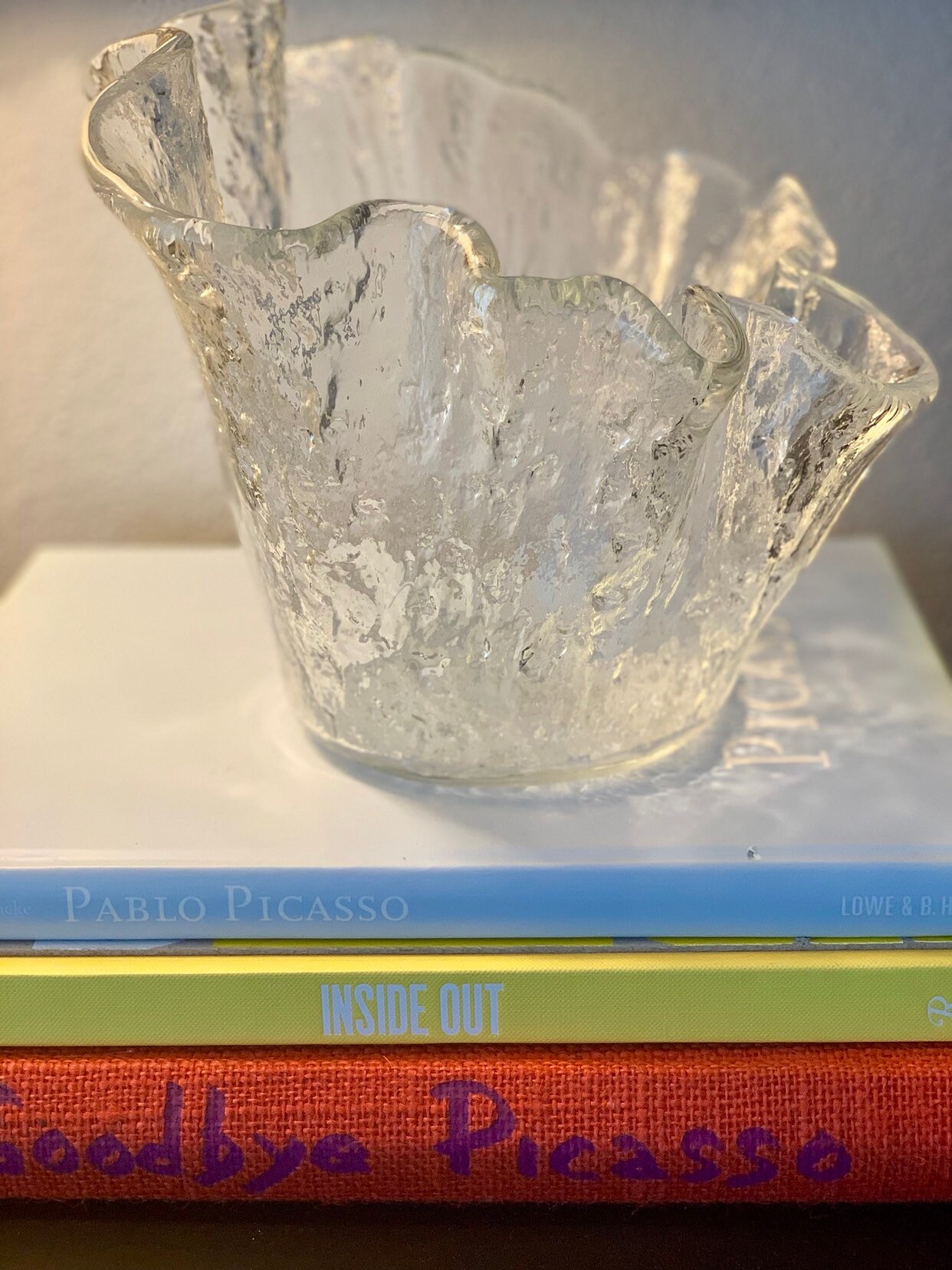 Rain Glass Large Decorative Bowl Italian Art Glass Bowl Murano Art
