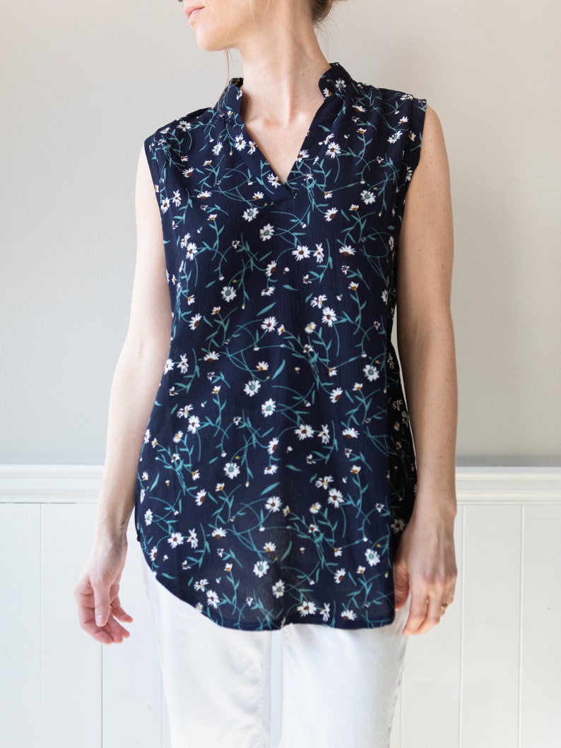 Vintage Sheer Floral Sleeveless Top Women/'s Size Medium