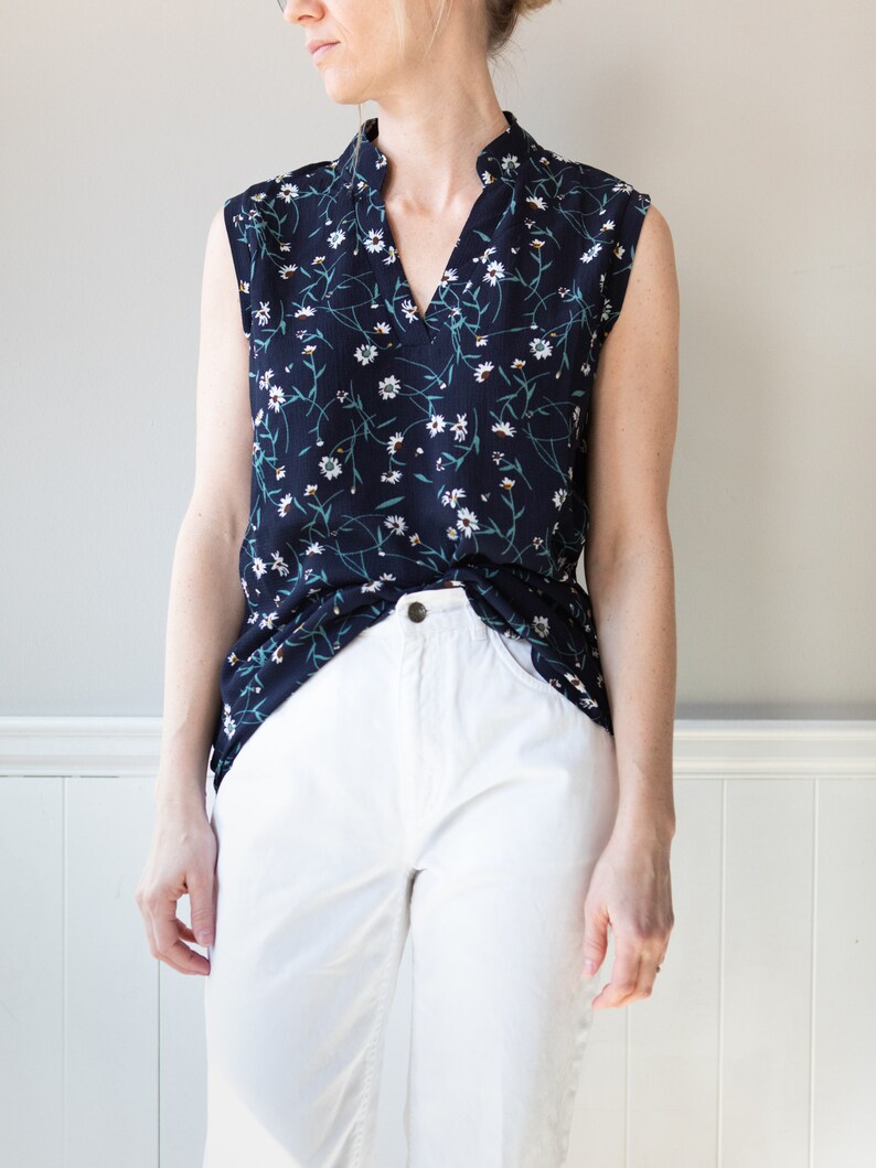 Vintage Sheer Floral Sleeveless Top Women/'s Size Medium