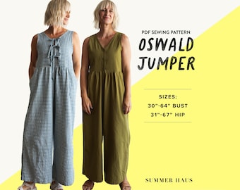 Oswald Jumper PDF Sewing Pattern // Sleeveless Romper // Size Inclusive // Adventurous Beginner // One Piece Jumpsuit