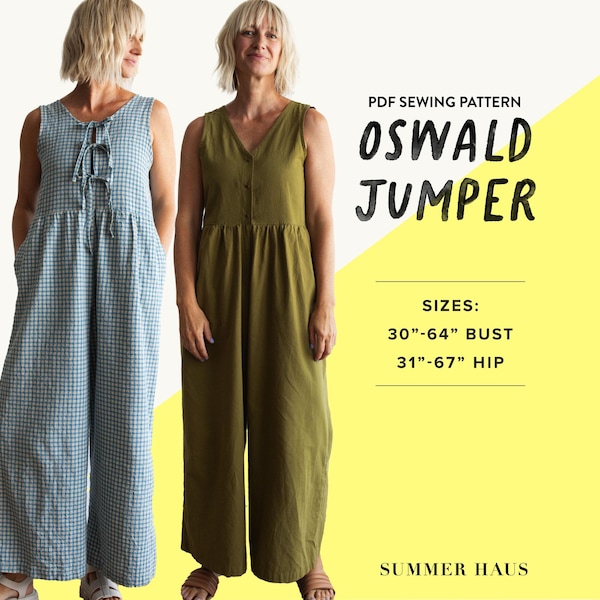 Oswald Jumper PDF Sewing Pattern // Sleeveless Romper // Size Inclusive // Adventurous Beginner // One Piece Jumpsuit