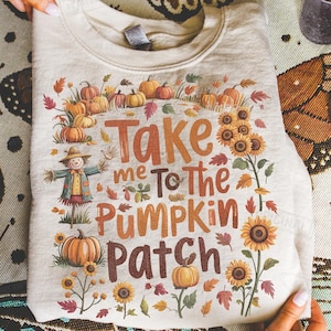 Take Me To The Pumpkin Patch PNG, Autumn Pumpkin Png, Pumpkin Spice Png, Cozy Season PNG, Girly Fall Coquette PNG, Floral Fall, Digital File