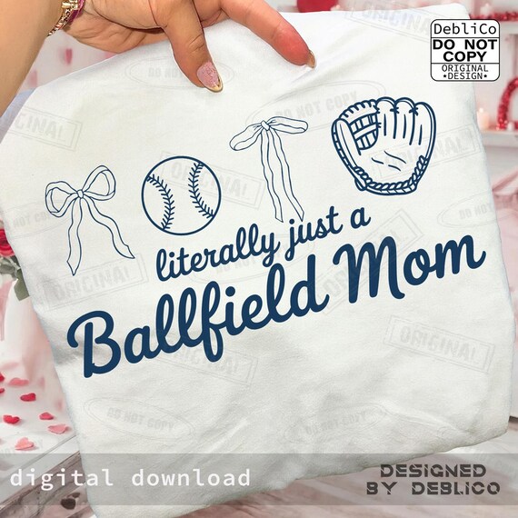 Ballfield Mama PNG, Softball Baseball Mom Design (Digital Download)