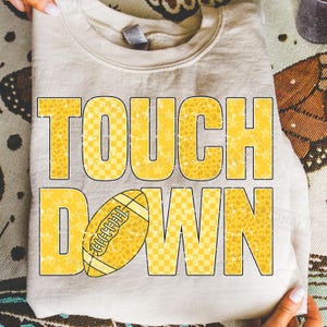 Retro Football PNG: Checkered Star Design, Game Day Shirt (Digital Download