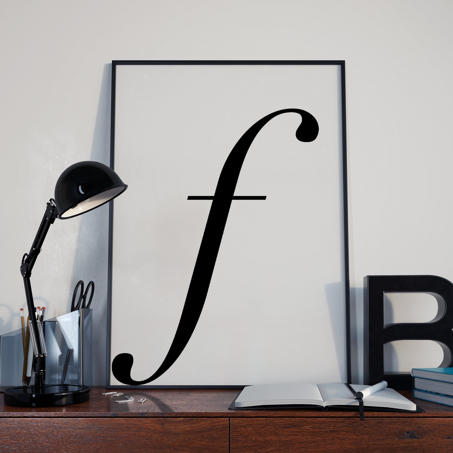 TYPO. Letter f White printable poster digital wall art Etsy