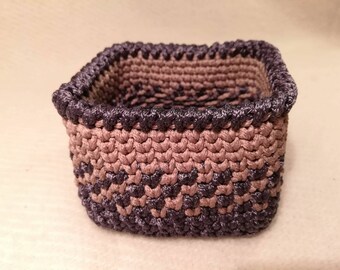 Crochet square basket, Home decor, Storage basket, Crochet  storage, Decorative basket