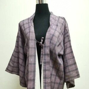 Japanese haori kimono purple kimono jacket /kimono cardigan/vintage kimono robe/#235