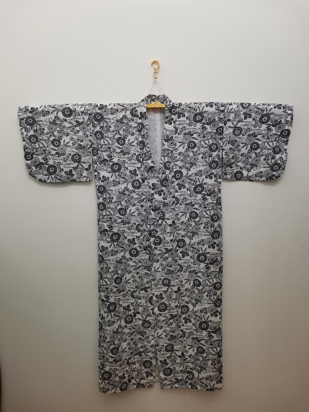 安い割引 Blue White Yukata Cotton Japanese Flower Pattern Floral 着物・浴衣