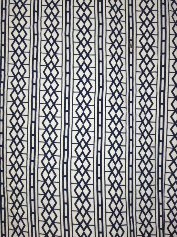 Japanese Cotton Yukata White Blue Geometric Patte… - image 5