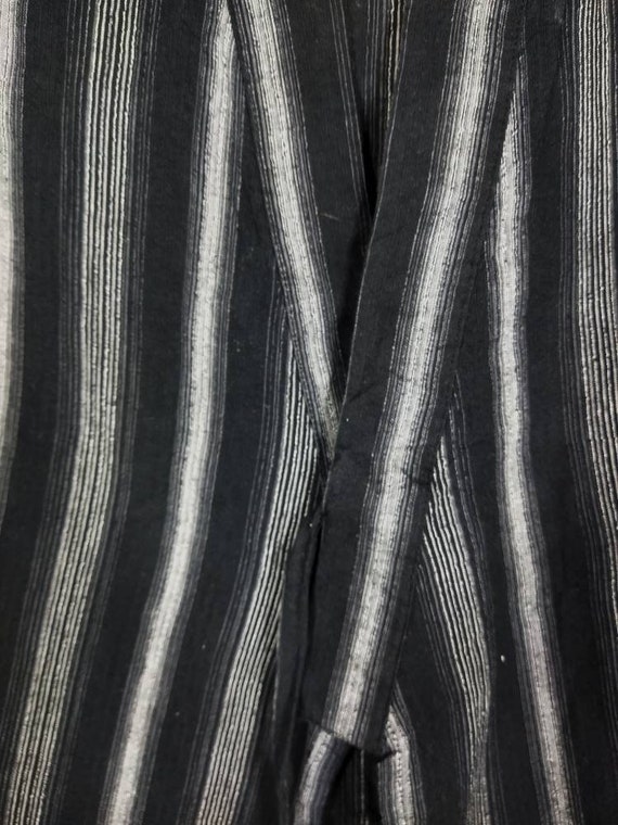Japanese haori dochugi jinbei kimono black stripe… - image 3