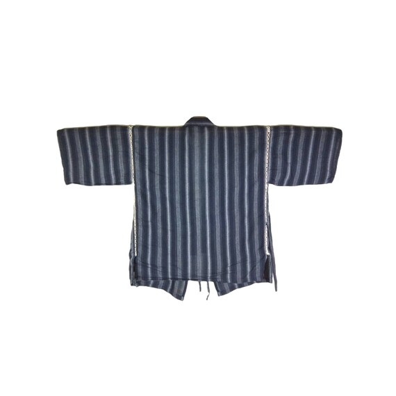 Japanese haori dochugi jinbei kimono black stripe… - image 2