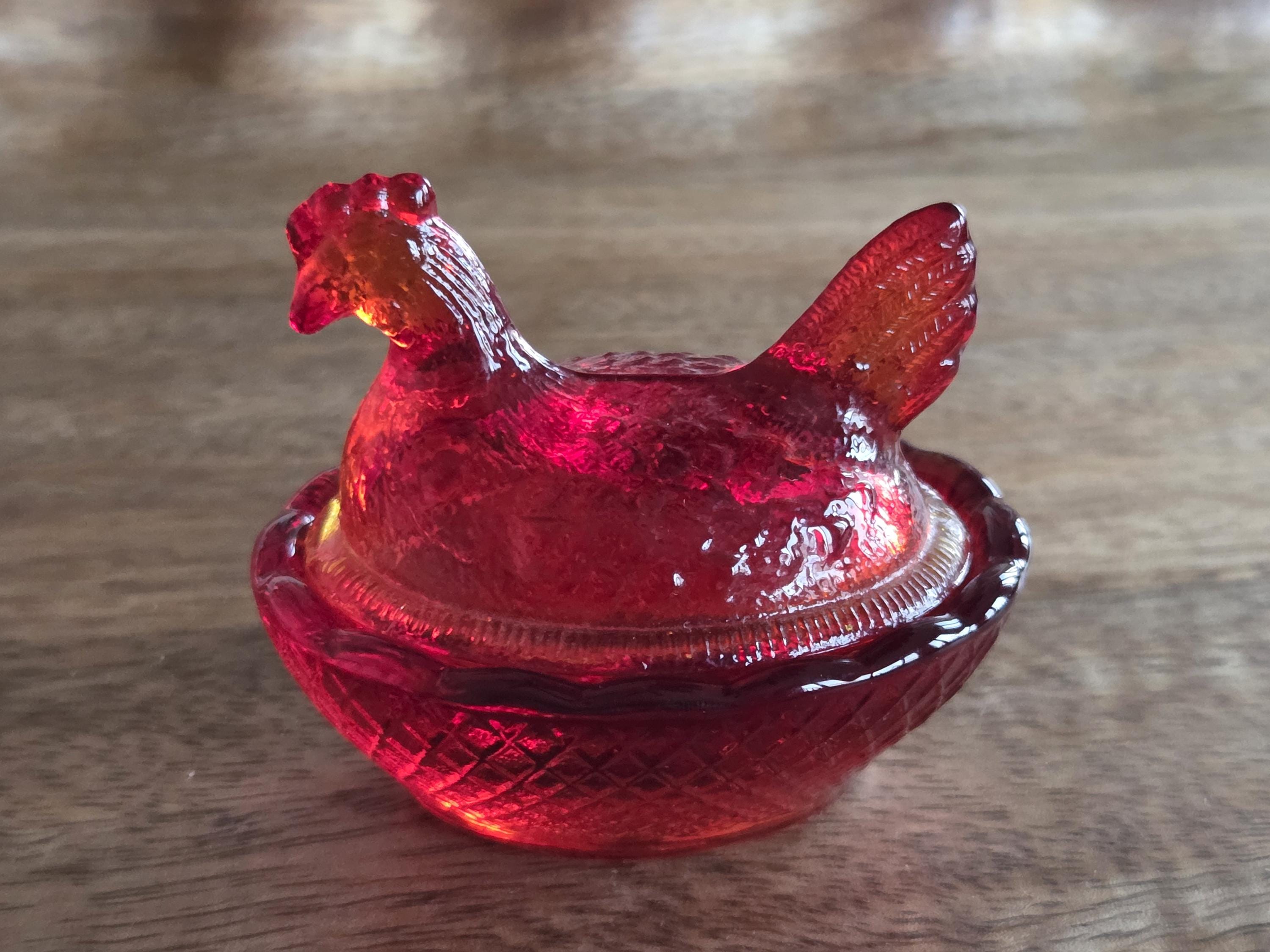 Red Fenton Hen on Nest - Etsy